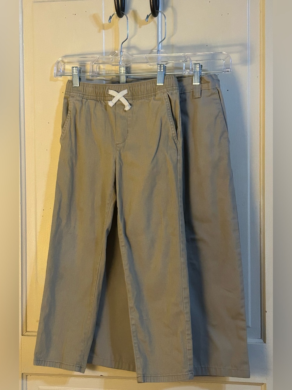Lot of 2 Boys Khaki Chino Pants - Wonder Nation Size 6-7 (S) & Cherokee Size 6